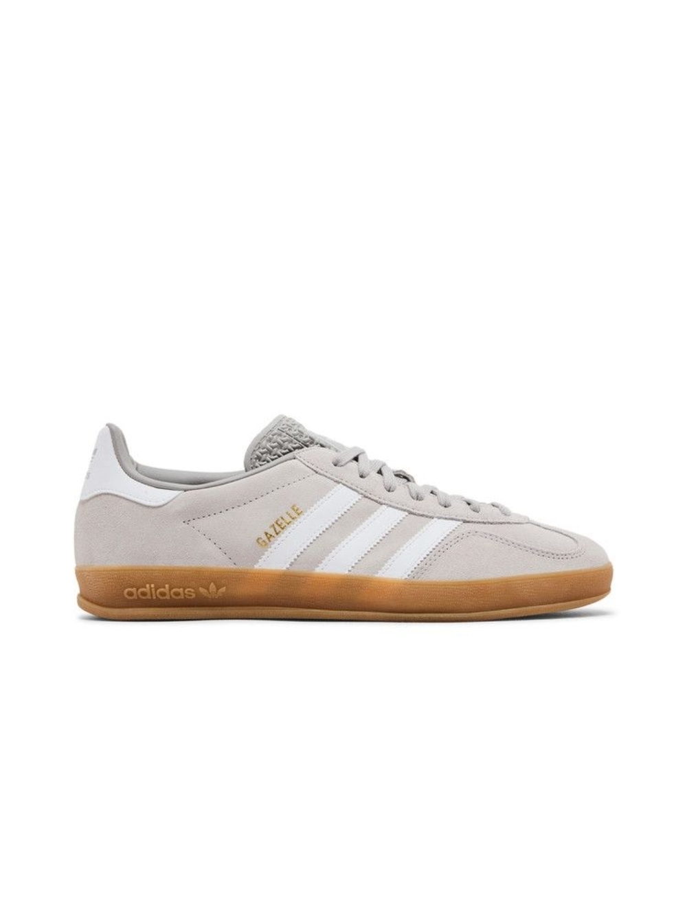 Adidas Gazelle Suede Sneakers in Light Gray & White with Gum Men's 10 JQ0176